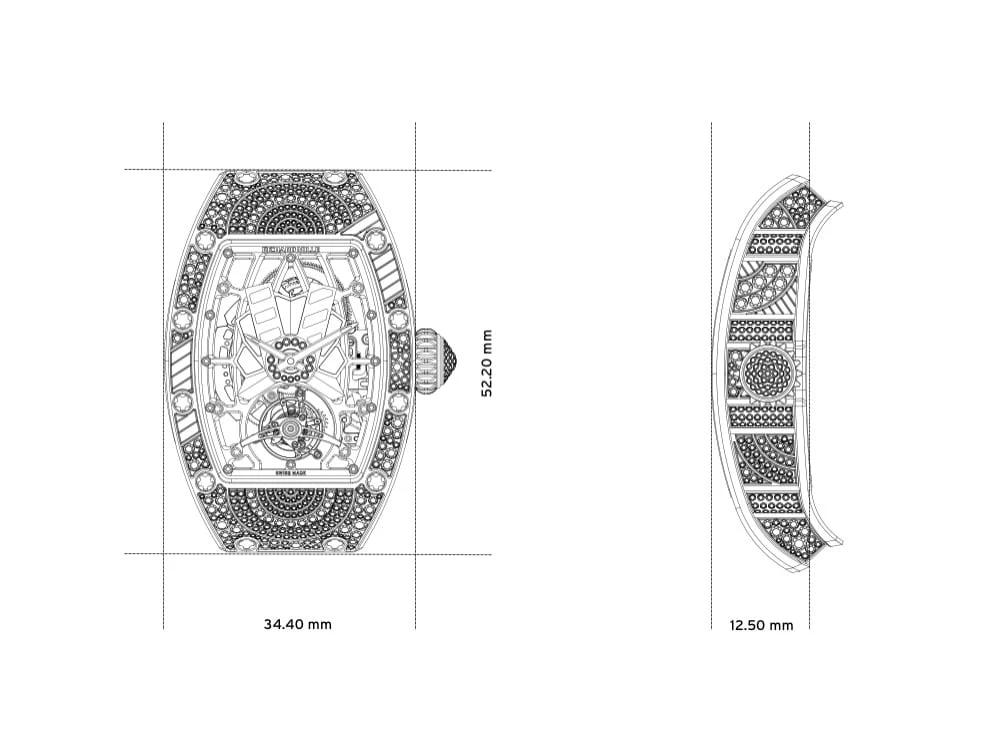 原标题：珠光宝气的首款自动陀飞轮腕表RM71-01