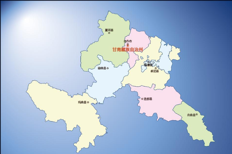 甘南州七县一市地图图片
