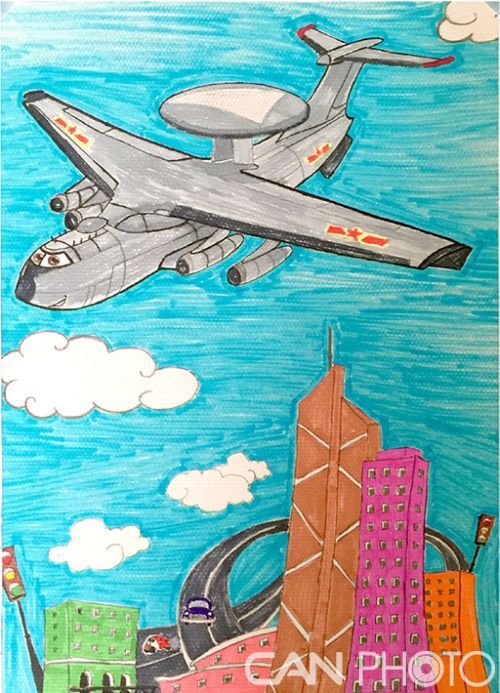 飞机印象航空宝贝绘画作品展