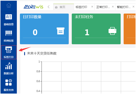 1,當然先是登入我們強大的雲標籤平臺拉,選擇我們已經建立好的打印