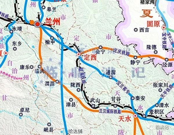 兰汉高铁临洮段线附站点线路图