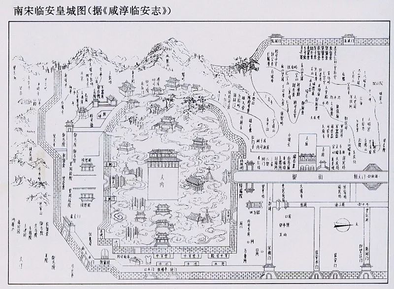 天城 南宋在凤凰山建有皇城,皇城内的主干道是中轴线上南北向的御街