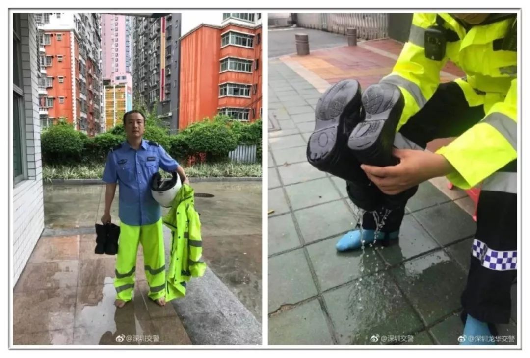 看看這位護送你家孩子的交警 暴雨天堅守崗位護送考生 交警半句抱怨