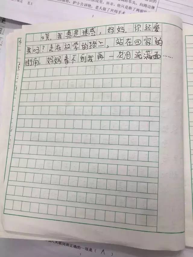 媽媽生二胎,老大寫下催淚作文: