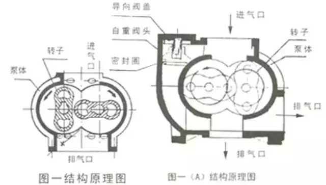 目前国内外的罗茨真空泵总体结构大致有三种型式:立式结构的进,排气口