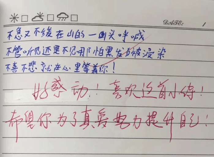 小学生写 爱情小诗 老师 我被感动了