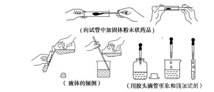 药品的取用(用这两个图帮大家记忆下)今天是化学第一课知识总结(2:从