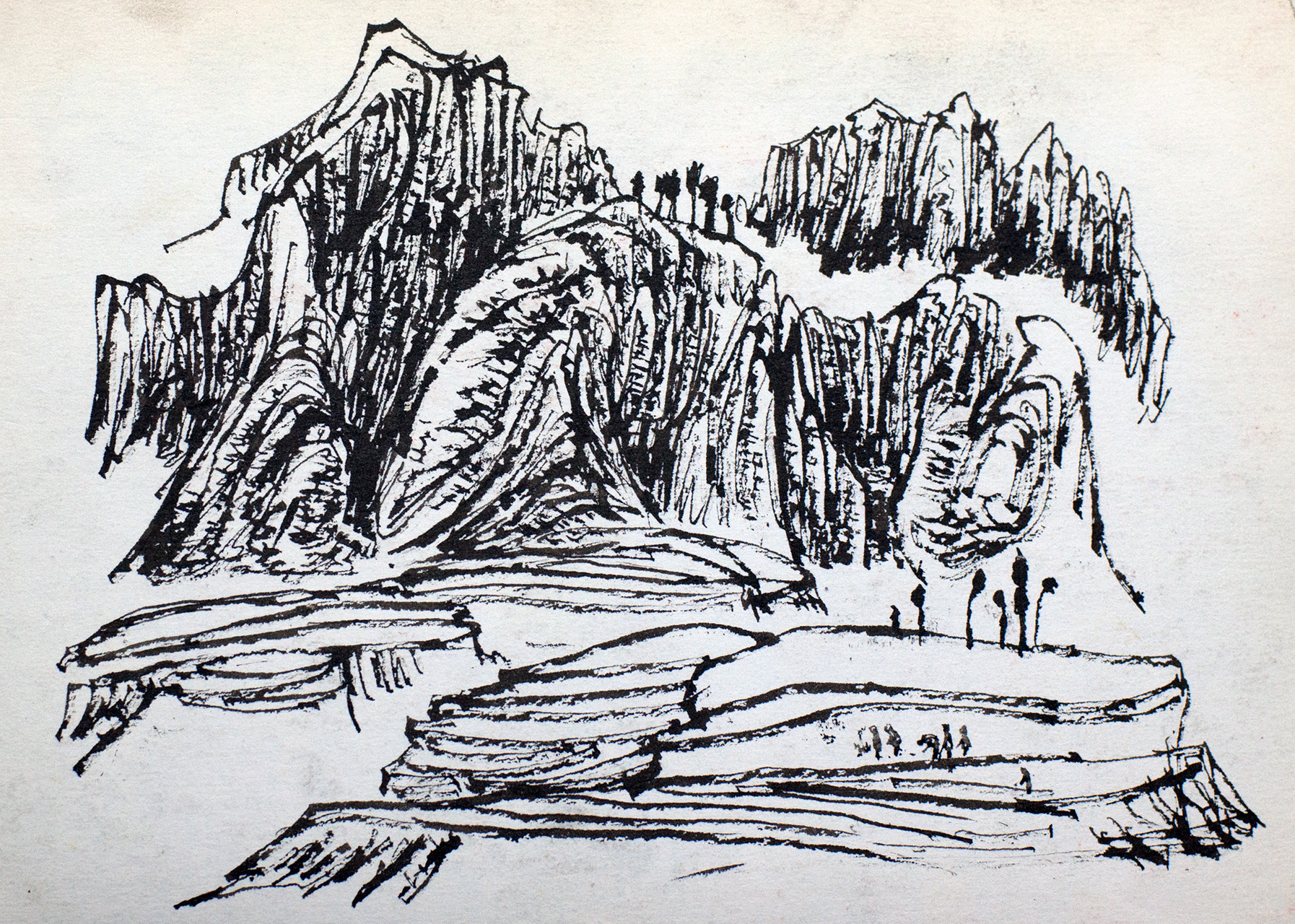 太行山天然石版画图片
