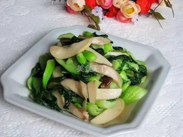 青菜炒杏鲍菇图片