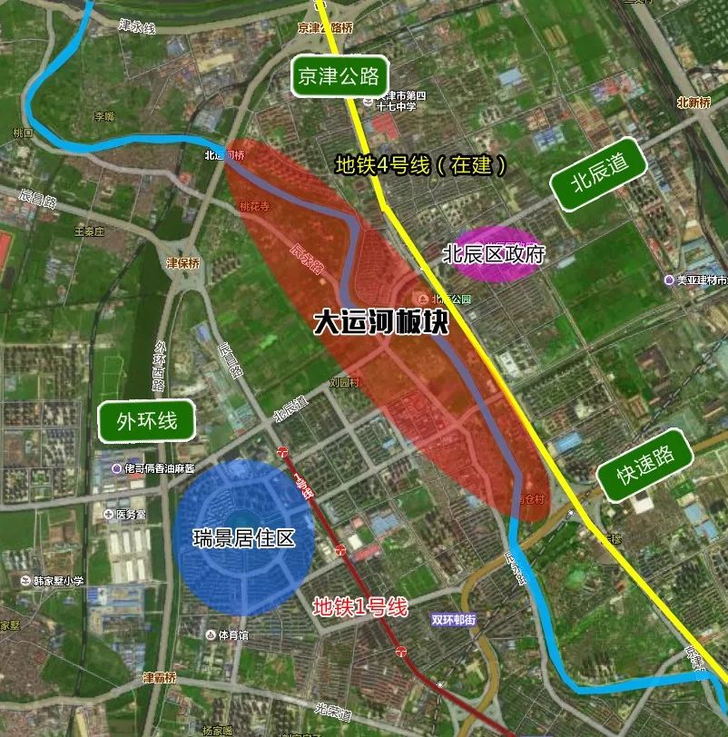 北辰区北运河规划图图片