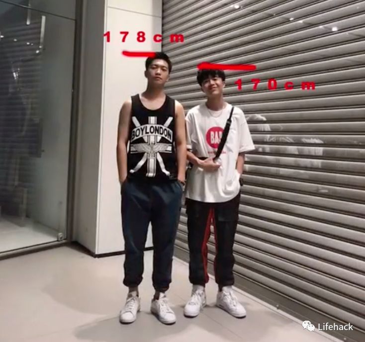 178和185身高对比照图片