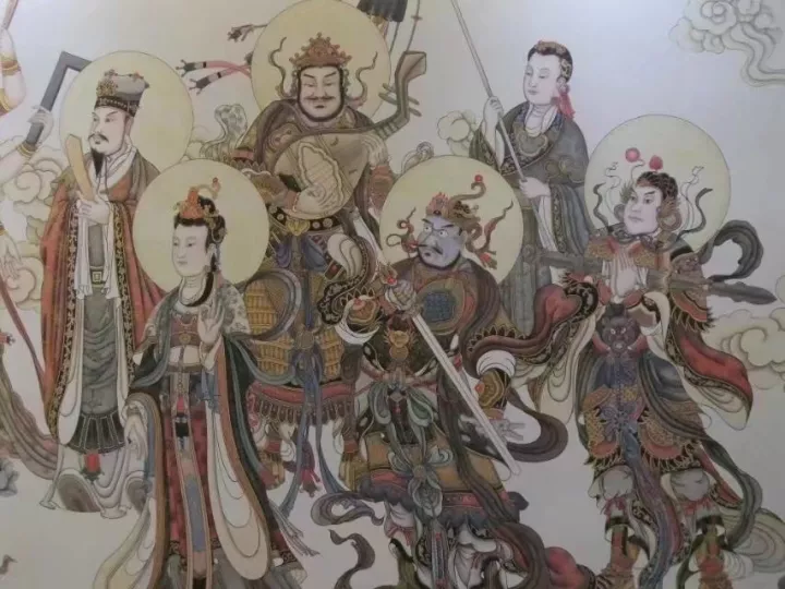 李悉铭绘宜兴潮音寺壁画作品