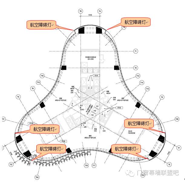 武汉绿地中心主塔楼外幕墙工程设计图!