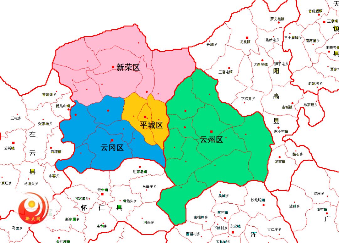 大同市云州区乡镇地图图片