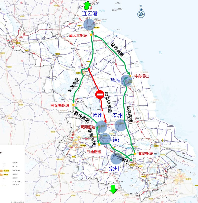 京滬高速公路淮安至揚州段封閉施工,路過這些地方請注意繞行!