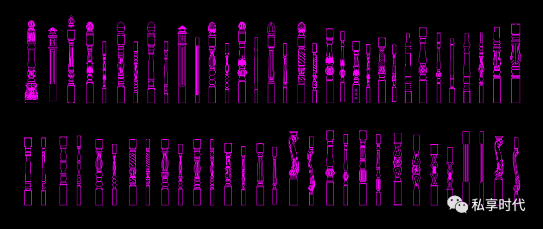 整木樓梯柱cad模塊分享!