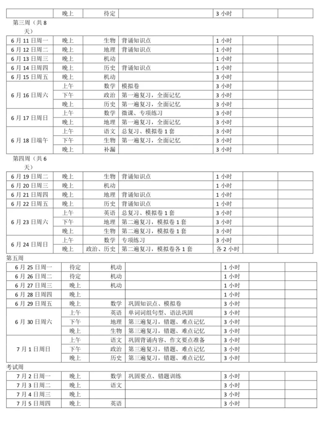 年级前10名学霸分享期末复习计划 这样做 怎会考不出好成绩?