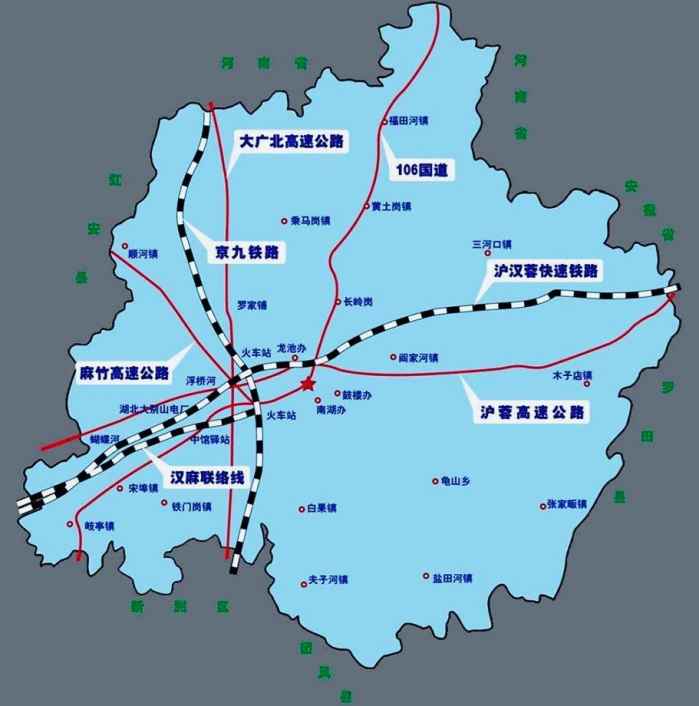 麻城106新路线图图片