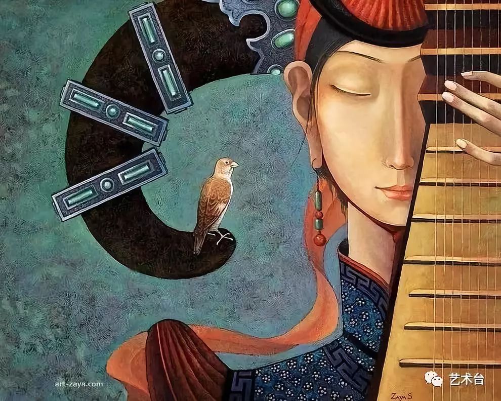 蒙古青年扎亚的个性艺术画