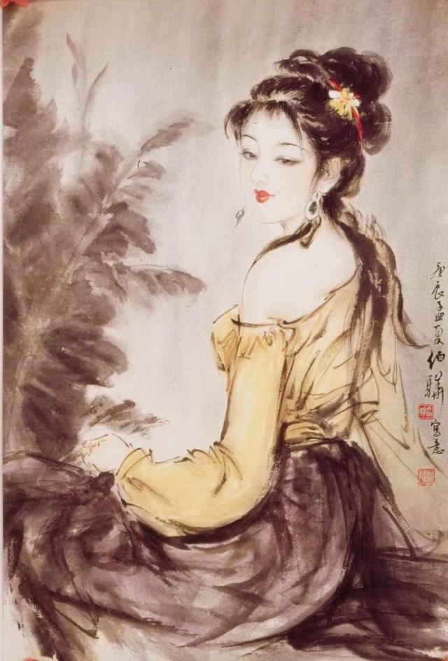 书法艺术对水墨画表现审美的影响,独特唯美的国画美少女赏析!