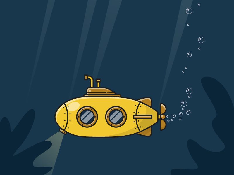 ai教程潜水艇小插画