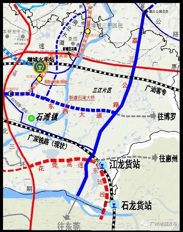 地铁13号线建设,正在推进规划建设广惠高速西延线,花莞高速,增天高速