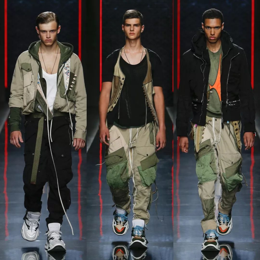 綠色為主的軍旅風,化身帥氣軍人 dsquared 19 ss