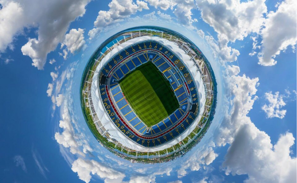 俄罗斯世界杯比赛球场,从空中俯瞰整个城市