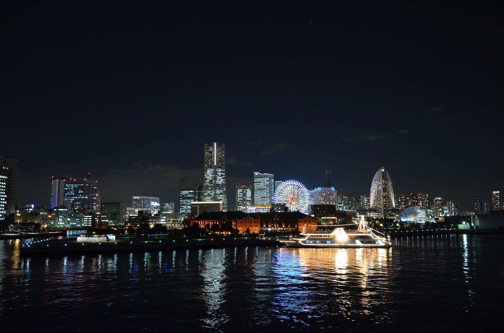 横滨港夜景图片