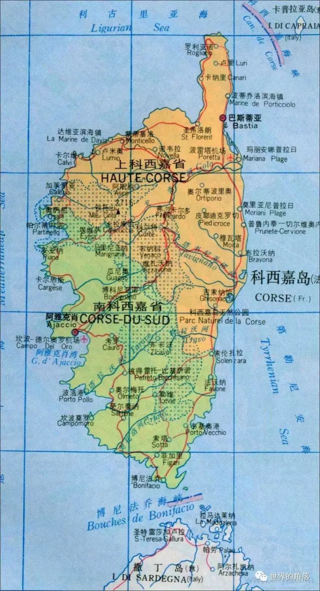 撒丁,塞浦路斯之后;科西嘉岛在地质形态上和南边的撒丁岛亲密无间山水