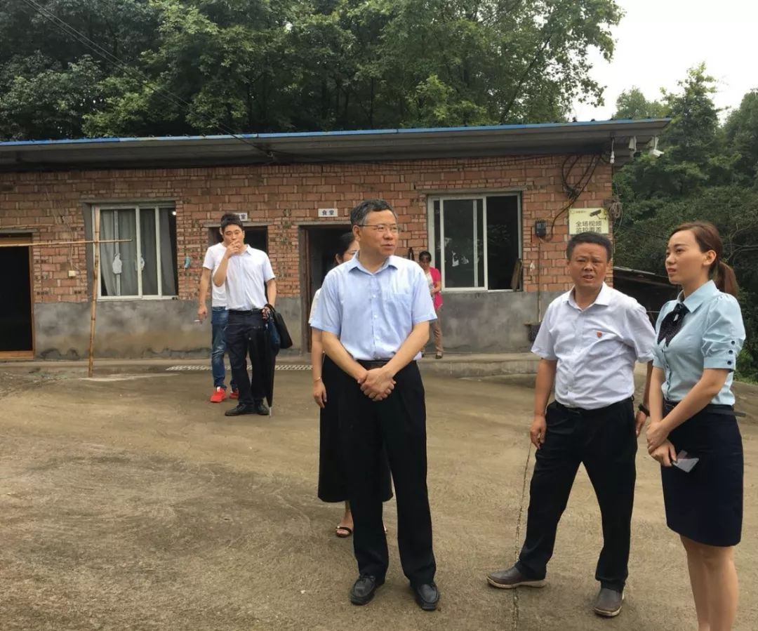 养殖基地进行调研,高坑镇党委书记刘家水,综治办专职副主任钟博等陪同