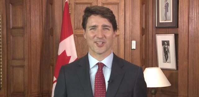 加拿大总理贾斯汀 特鲁多(justin trudeau)通过视频影像带来了致辞.