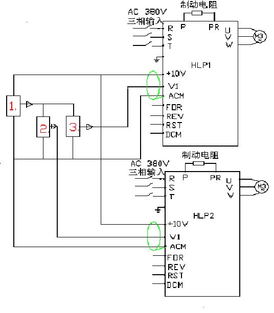 1#做主機,2#做從機,設定一個聯動比例後,聯動控制 就可以滿足第一點