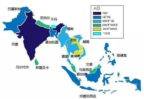 东南亚人口分布图图片