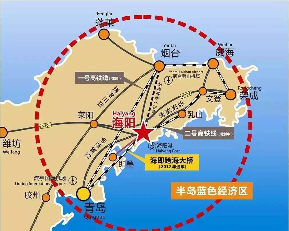 2018年,海阳市重点推进莱西至海阳高铁,青岛至海阳轨道交通项目,为