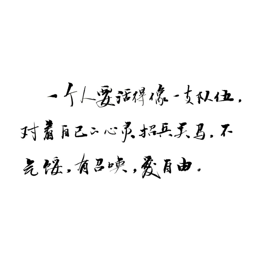 练字作业一个人要像一支队伍