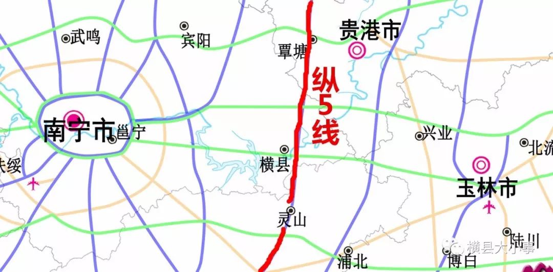 经过横县的横9线,从岑溪(粤桂界)至大新高速公路南宁至玉林第二高速