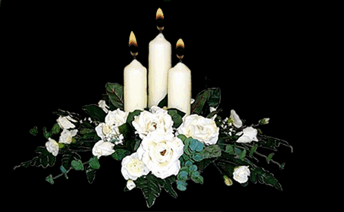 祭奠蜡烛与菊花图片图片