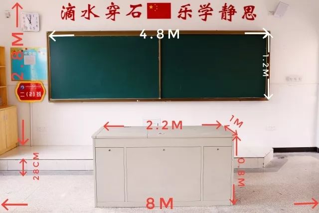 教室,黑板,讲台的长,宽,高都符合相关标准