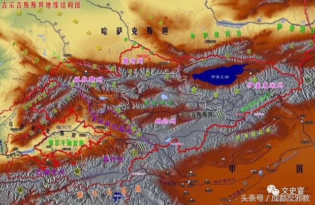 (或者扩大版七河流域)和费尔干纳盆地,地图中楚河州附近就是楚河盆地