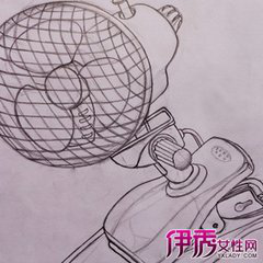 电风扇素描静物图片