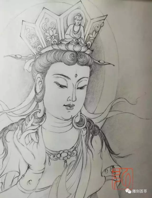 白描佛像感应图片