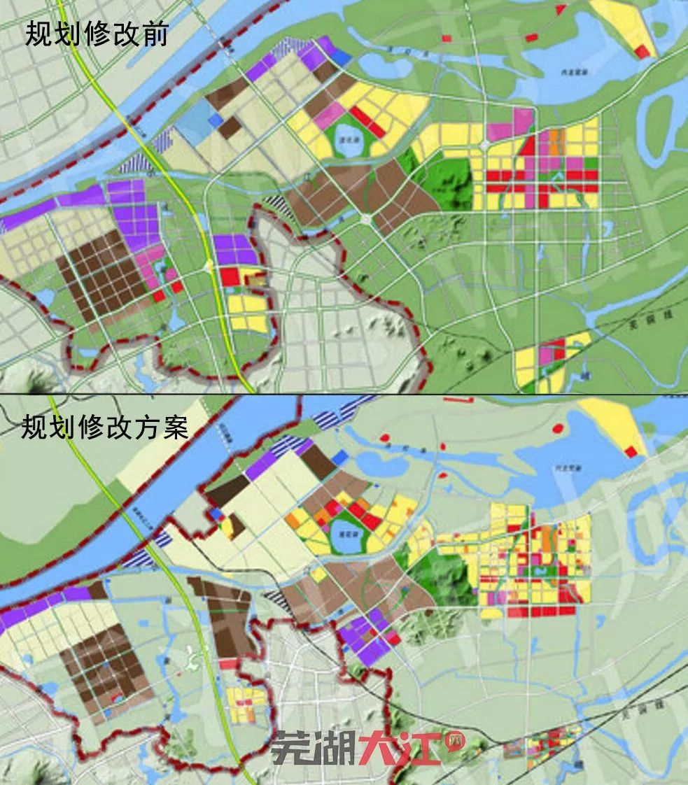 为芜湖的陆家嘴▲江北大龙湾片区规划图而在此次总体规划修改方案中