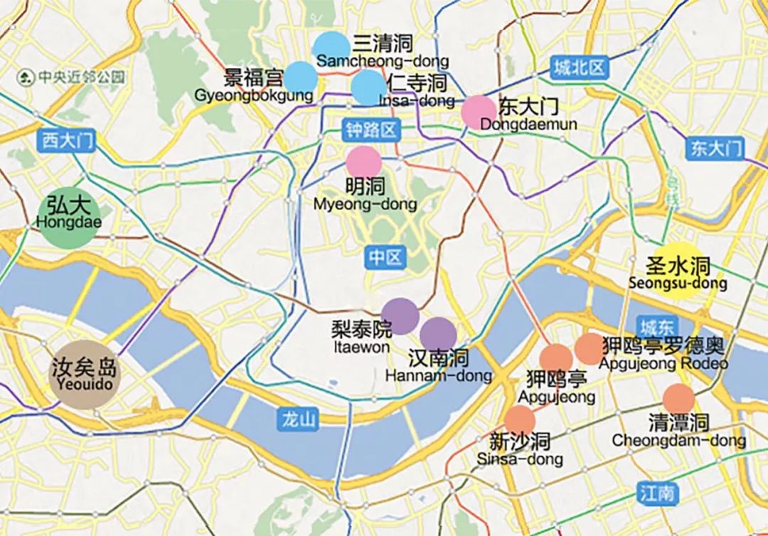 首尔区域划分地图图片