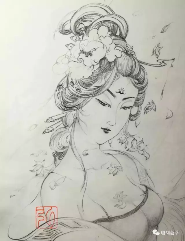 高手佛像美女白描