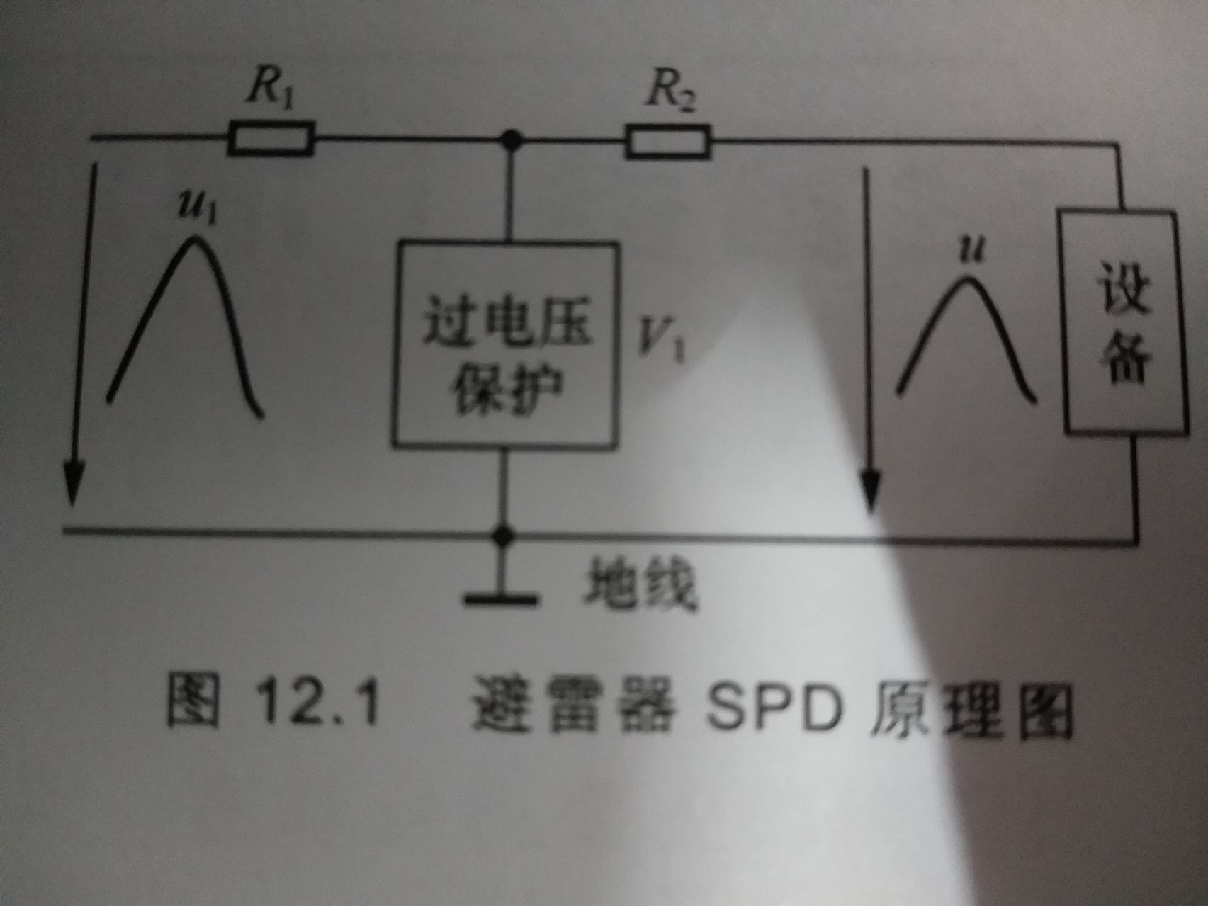 防雷器原理防雷器的原理如上图所示,图中v1是防雷器,起过电压保护作用