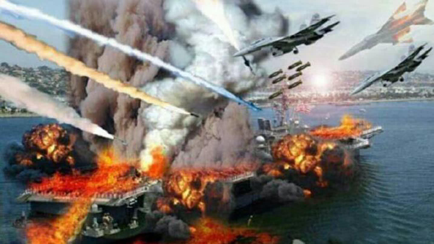 杜鲁门号航空母舰被炸图片
