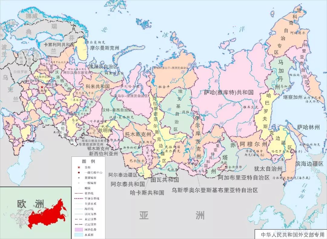 俄罗斯地图边境国家图片