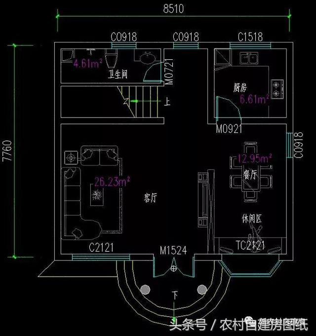 5款農村自建房圖紙7080平的小戶型別墅最多不超過25萬建一棟