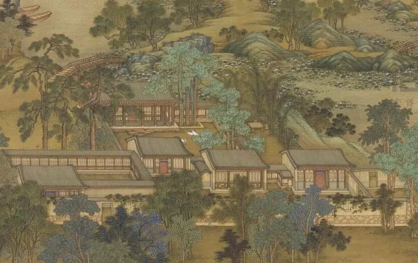 4cm《驪山避暑圖》屏局部《驪山避暑圖》屏局部乾隆帝(清)《避暑山莊